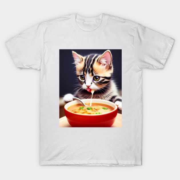 Baby Cat & Soup T-Shirt by Bushveld Nights